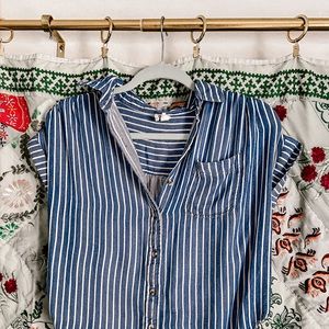 Blue sailor top button down